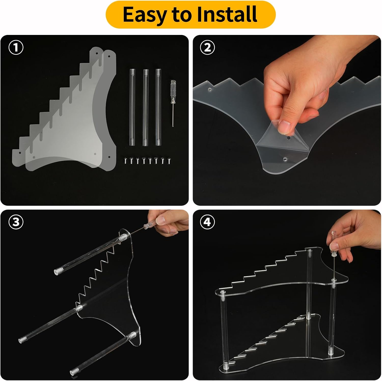 Acrylic Knife Display Stand, Dagger Stand Clear Knife Display Rack Holder for 8 Knife Fixed Blade Knife Collection Display Stand Holder Suitable for Knife Collection Display,Home Decoration,DIY