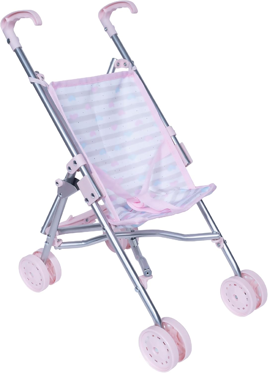 Adora Baby Doll Umbrella Stroller, Pretend Play Toy Accessories for Dolls up to 16 Inch, Foldable & Easy to Store, Smooth Steering - Classic Pastel Pink