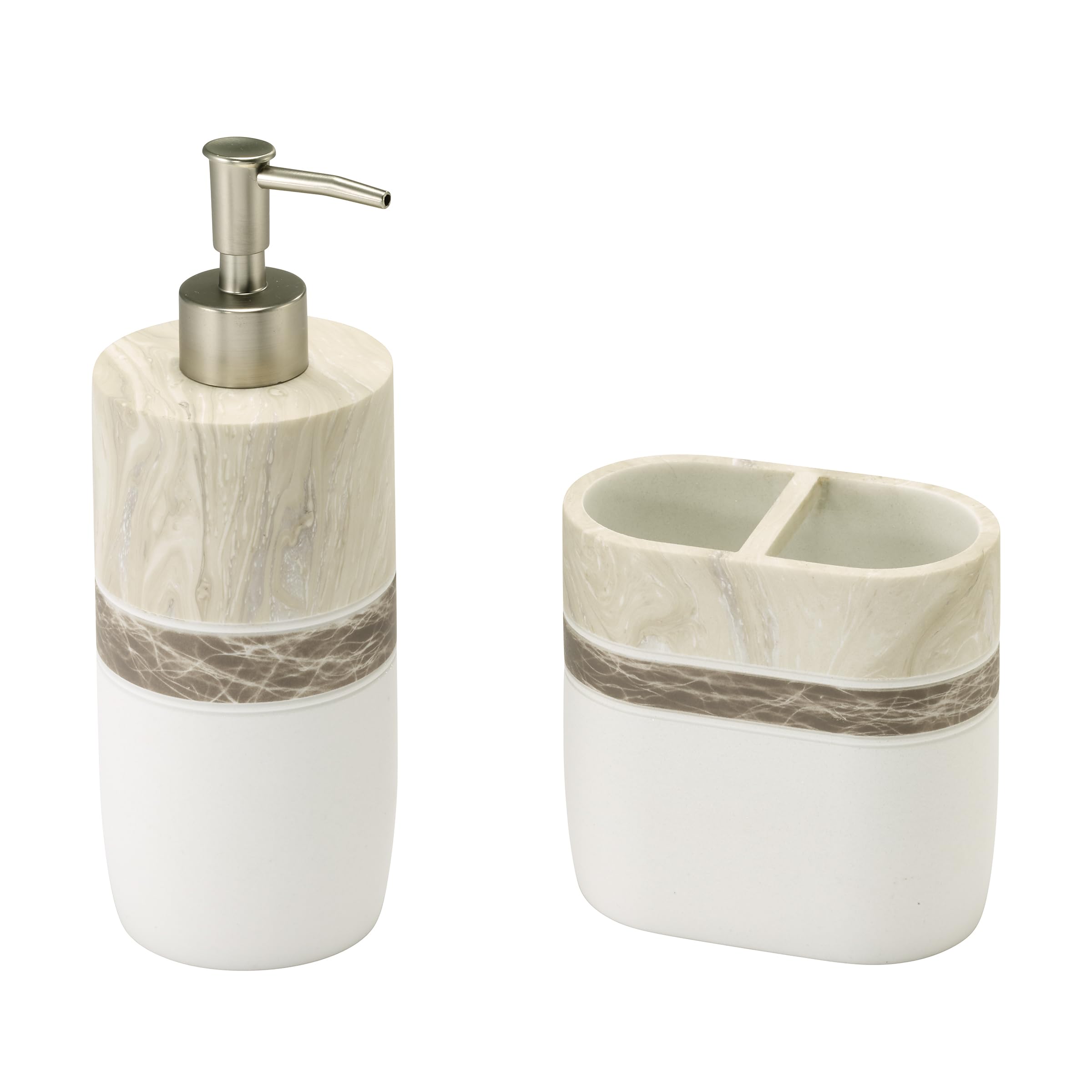 Amazon.com: IZOD - Bathroom Set, Lotion Pump & Toothbrush Holder