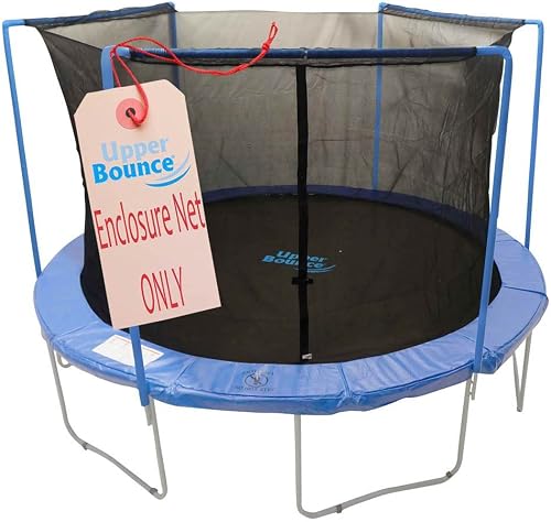 Machrus Upper Bounce Round Trampoline Net Replacement for Arches with Top Sleeves, Inside Enclosure with Straps, Tear-Resistant