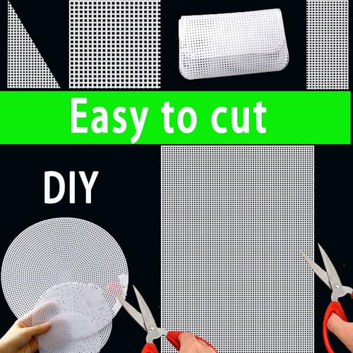 Image of 22 Pcs 7 Count Plastic Canvas Sheets, 2pcs (10.6 x 13.8) Inches + 20pcs Circle 4.6 Inch Plastic Mesh, Ideal for Embroidery, Acrylic Yarn Crafting, Knit Crochet Projects