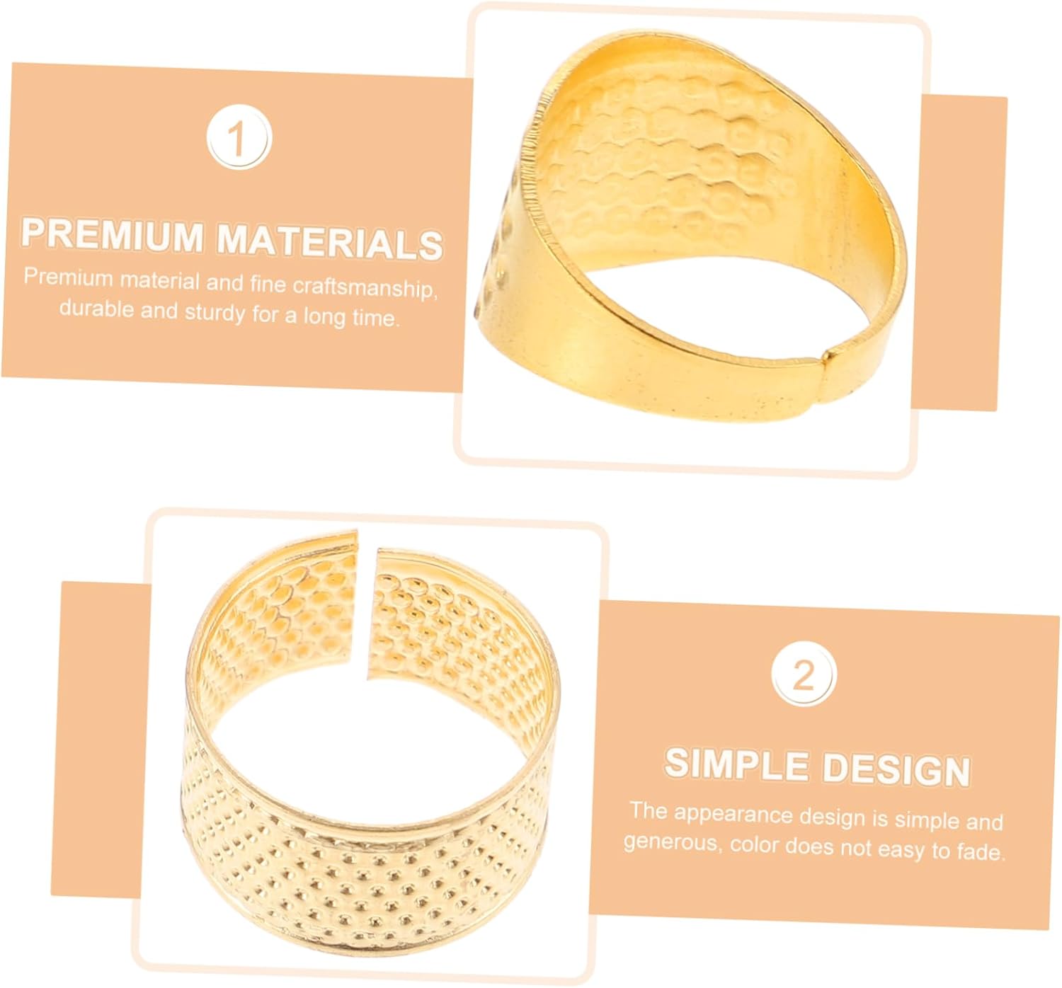 Operitacx 15pcs Sewing Thimble Vintage Crochet Finger Protector DIY Embroidery Thimble Thumb for Hand Sewing