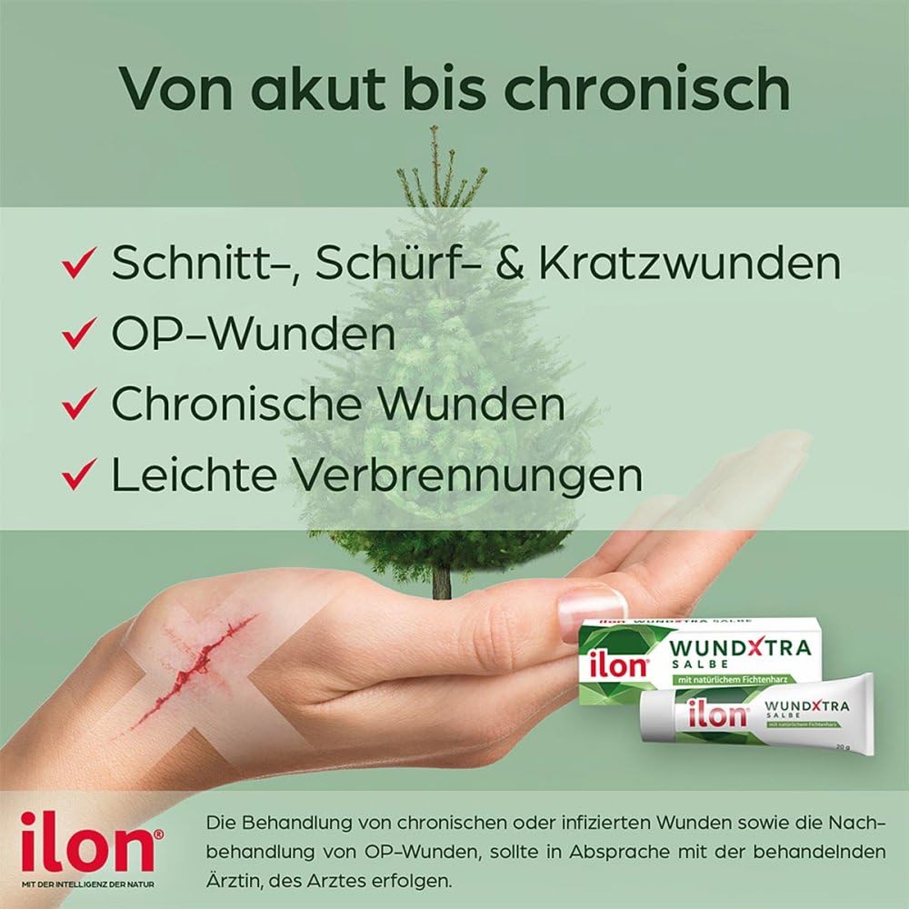 Ilon Wundxtra Salbe mit natürlichem Fichtenharz zur Unterstützung der feuchten Wundheilung, 40 g Salbe