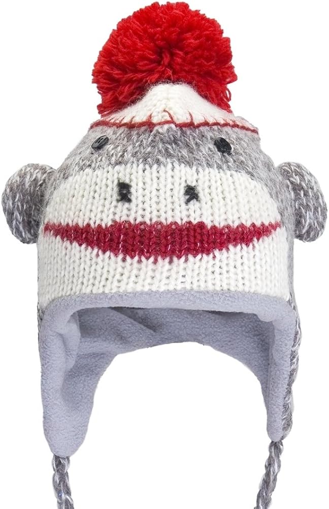 Old Glory - Unisex-Child Cute Sock Monkey Kids Peruvian Knit Hat Grey : Clothing, Shoes & Jewelry