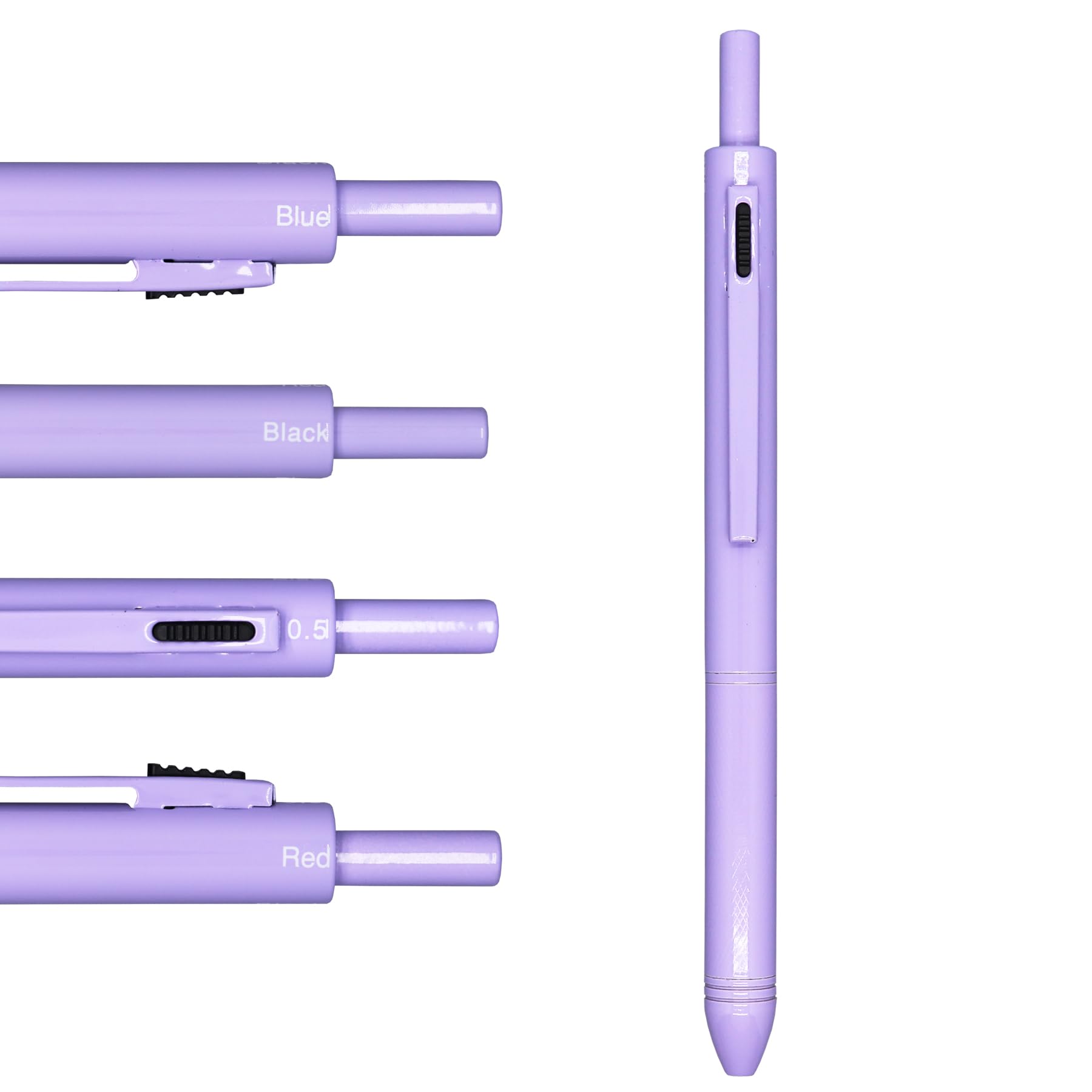 HeTaoCat 4-in-1 Multicolor Writing Set, 0.6mm Mechanical PencilMetal Cased Multifunction Pen (Purple)