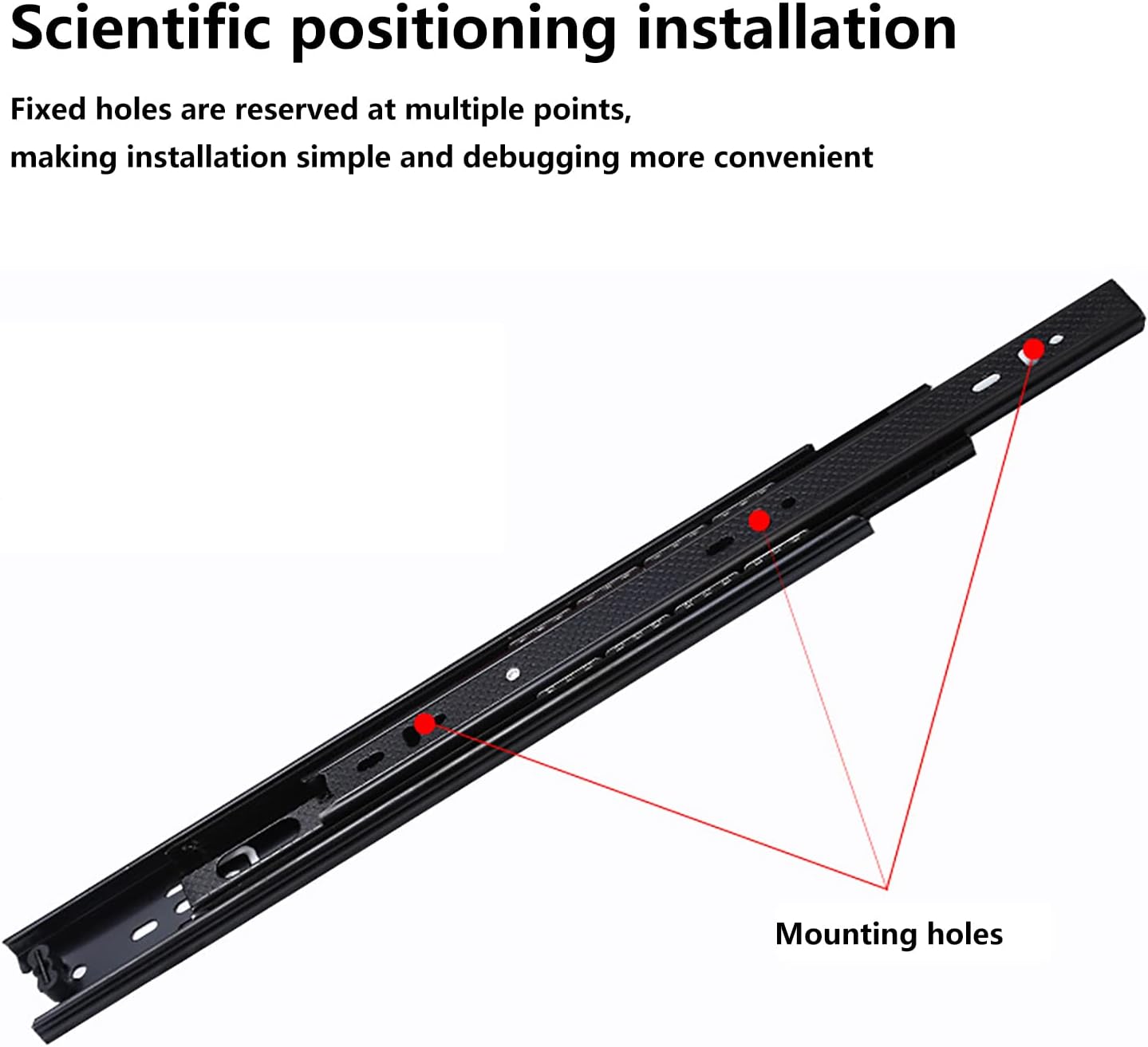 Heavy Duty 20" Soft Close Drawer Runners - 3-Fold Full Extension Slides for Smooth Operation, Slow Close Mechanism, Perfect for Kitchen & Furniture Drawers