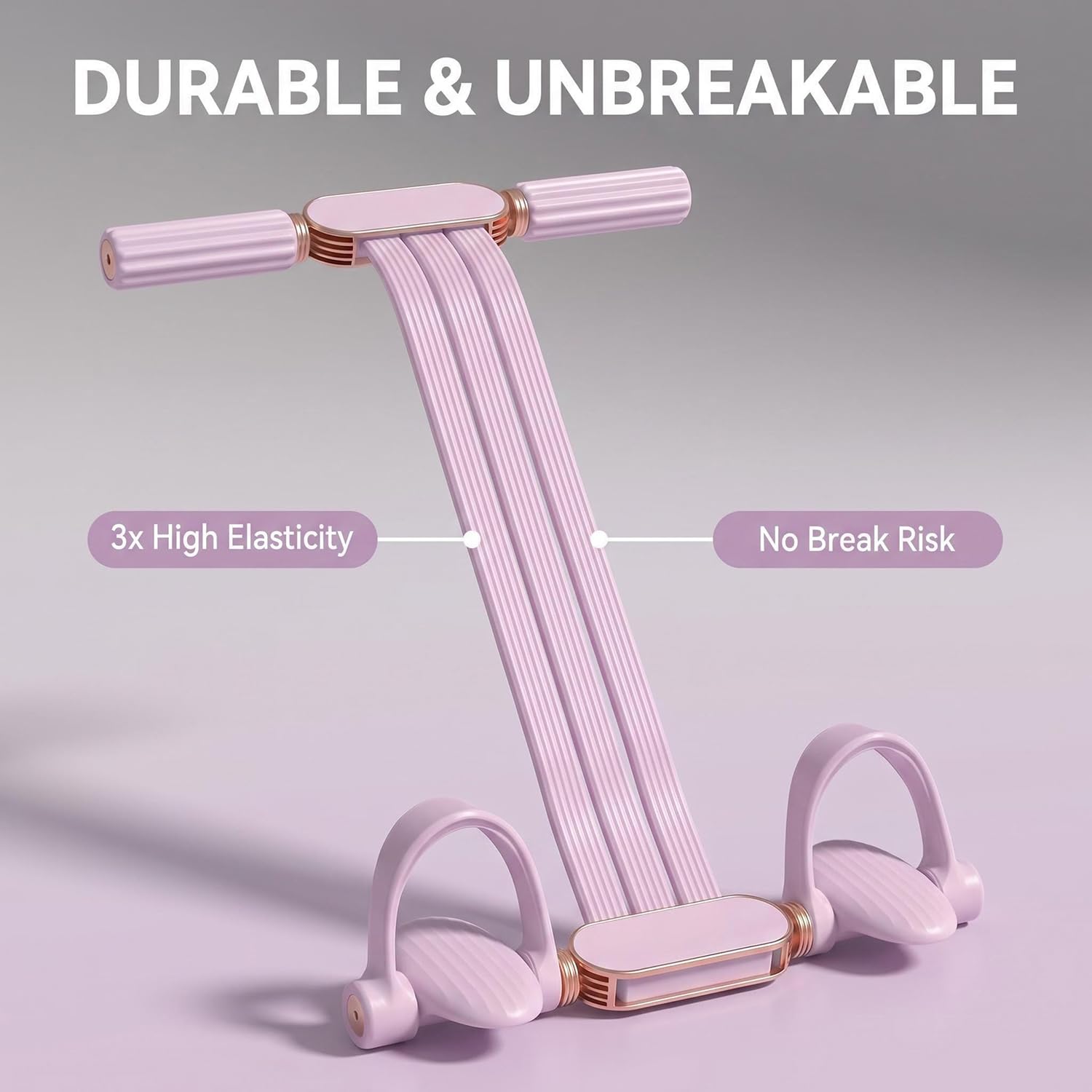 Fasce di Resistenza con Pedali, Corda Elastica Multifunzione A 3 Livelli Regolabili, Banda Elastica Fitness Staccabile con Maniglie, per Esercizi di Addominali Vita Braccia Gambe(Color:Pink)
