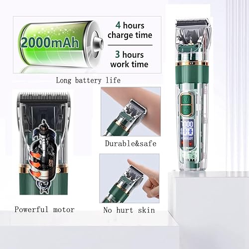 Miniatura 2 de Cortadora de pelo para perros, kit de cortapelos para perros con pantalla LED, cortaúñas para mascotas para perros, abrigos gruesos, juego de