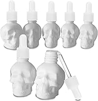 Vista 11 de Juego de 7 piezas 10ml Mini Botella cuentagotas de vidrio con forma de calavera a prueba de fugas para aceites esenciales para almacenamiento