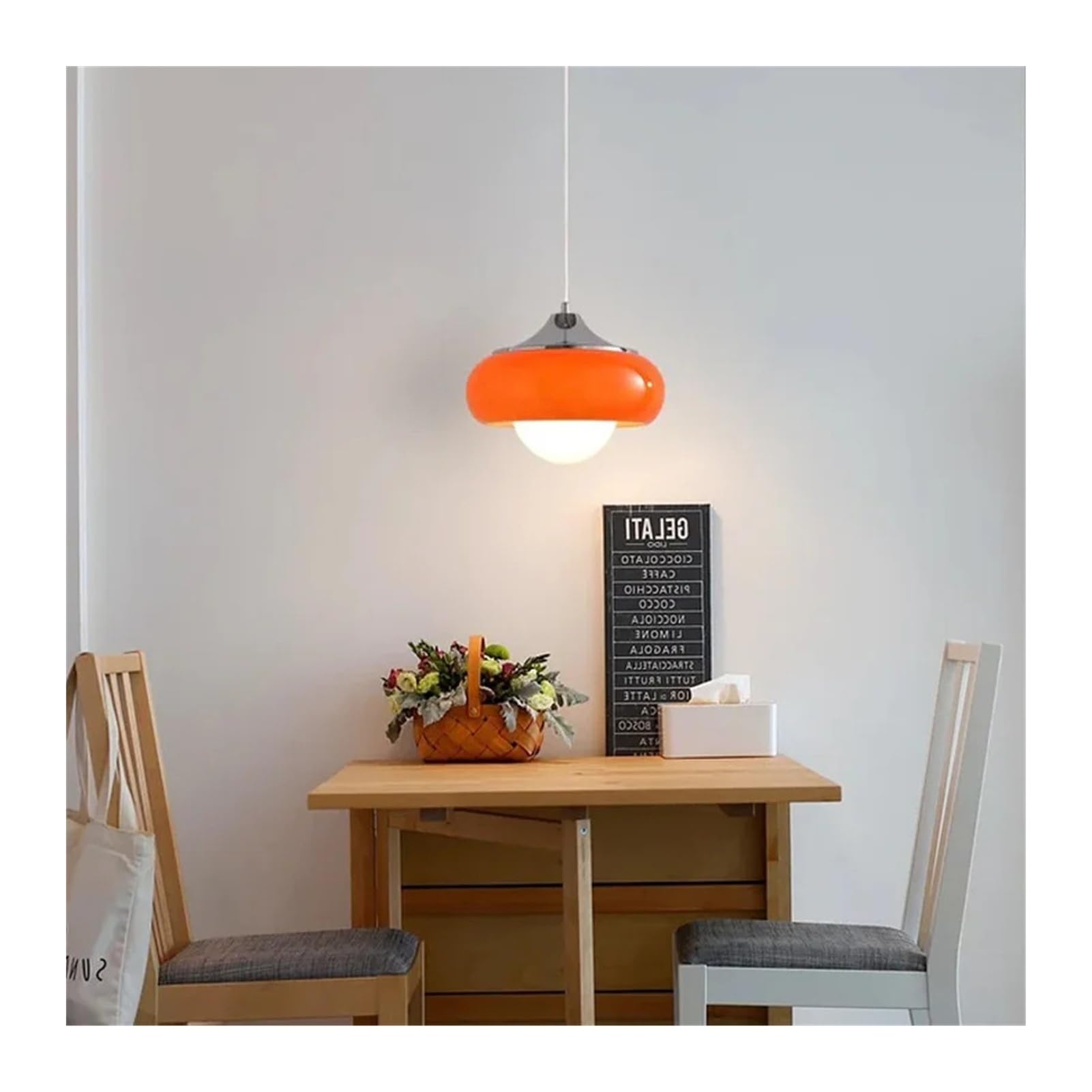 Bauhaus średniowieczny szklany żyrandol wiszący styl retro sypialnia stolik nocny salon design (czerwony, zimny)
