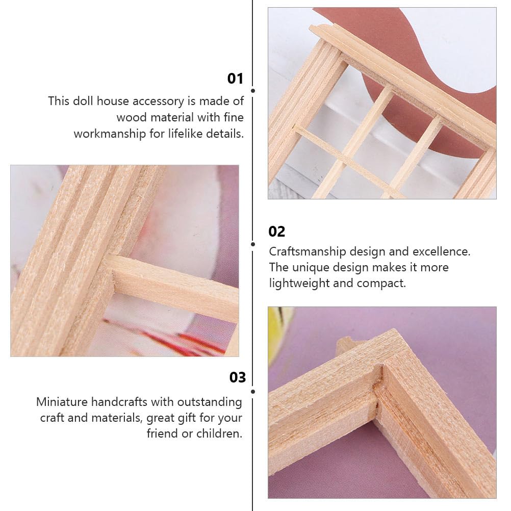 4 Fenster Mit Rahmen Für Puppenhäuser – Miniatur DIY Maßstab 1:12, Aus Holz & Plastik
