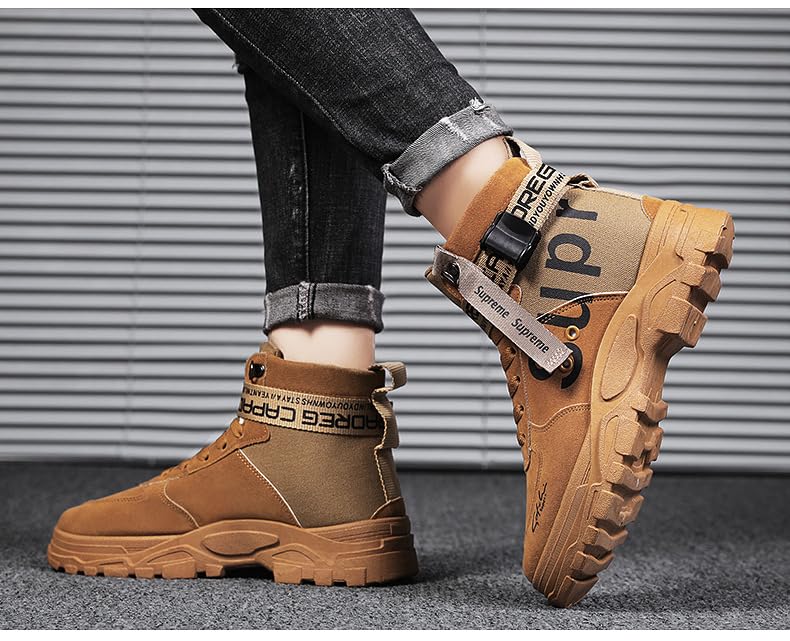 Comfy and Breathable High Top PU Leather Boots for Men's Outdoor Activities2