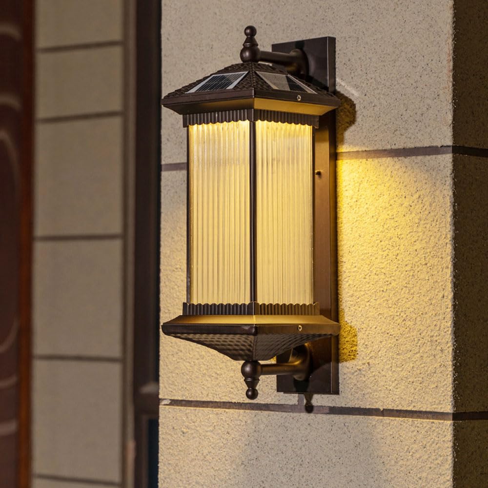 Applique murale solaire de grande taille, étanche IP65, lampes solaires d'extérieur pour patio, jardin et terrasse, design double usage