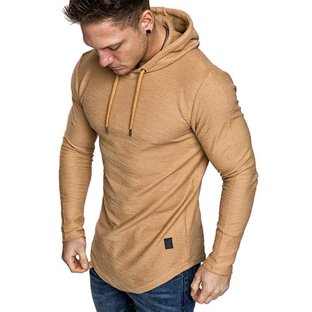 Mens Casual Long Sleeve Hoodies Solid Colors Sweatshirt M-3XL