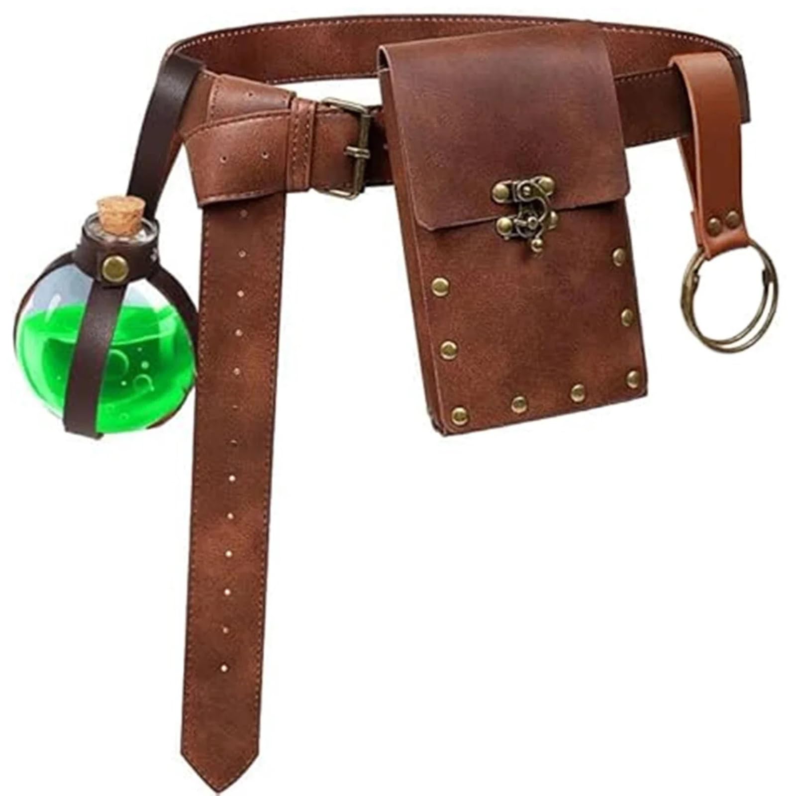 Xjdzineq Medievals Knights Costume Accessories Renaissances Pu Hook Strap Fannys Pack Halloween Vikinges Accessories Men ' s Renaissances