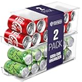 Soda Can Organizer & Soda Can Dispenser for Refrigerator - Fridge Organizer & Stackable Drink Organizer for Fridge or Refrigerator - Holds 12 Cans Each, BPA Free - 2 Pack