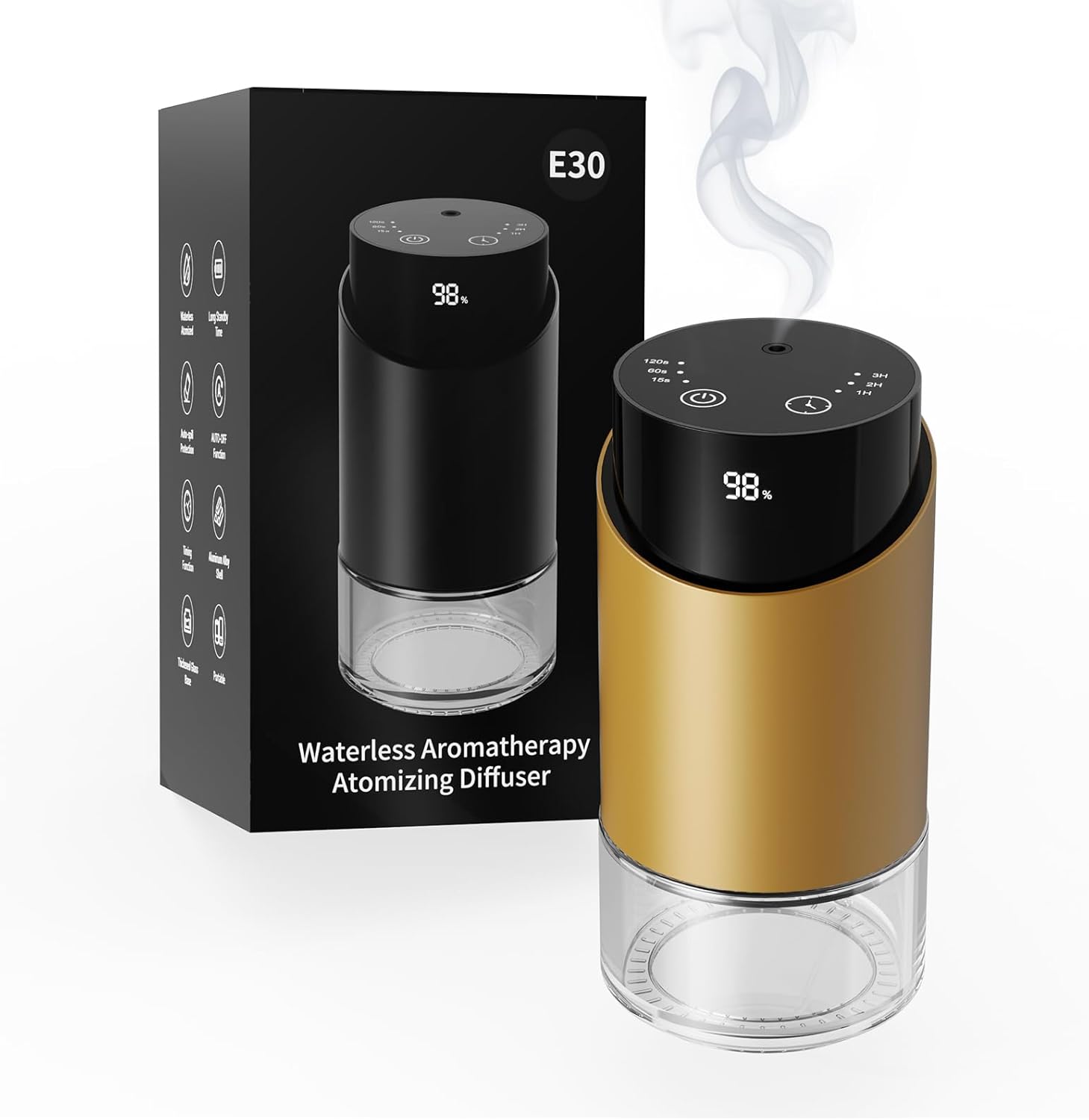 Difusor de Aromas Sin Agua MRSCOZ E30A, 100ml, Dorado, 48h