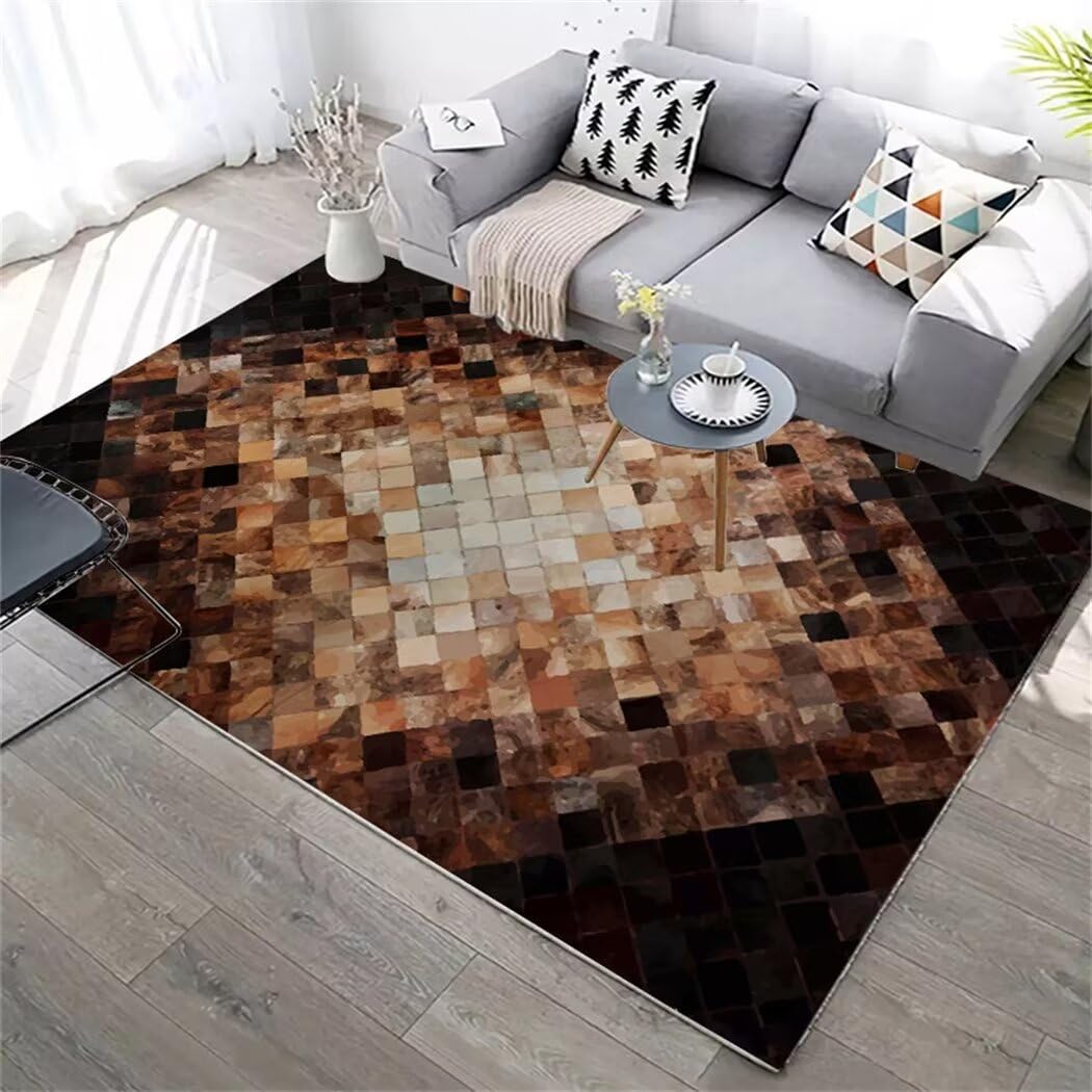 Tapis chambre garçon adolescent rétro brun 160x200cm pour salon