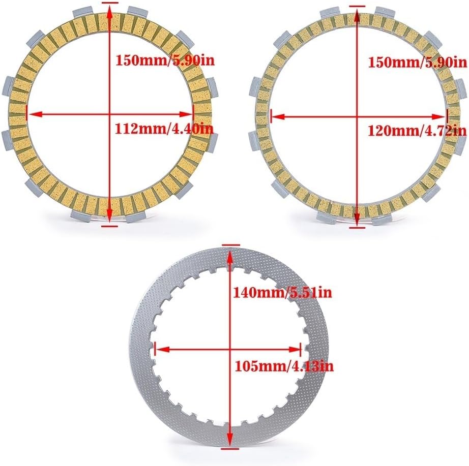 Clutch Friction Plate Kit Friction Plates Steel Clutch Disc Plate Kit for CBR1000 RR-SP VFR1200 FA / CBR1000RR for Fireblade/CBR 1000 RR/CBR 1000RR