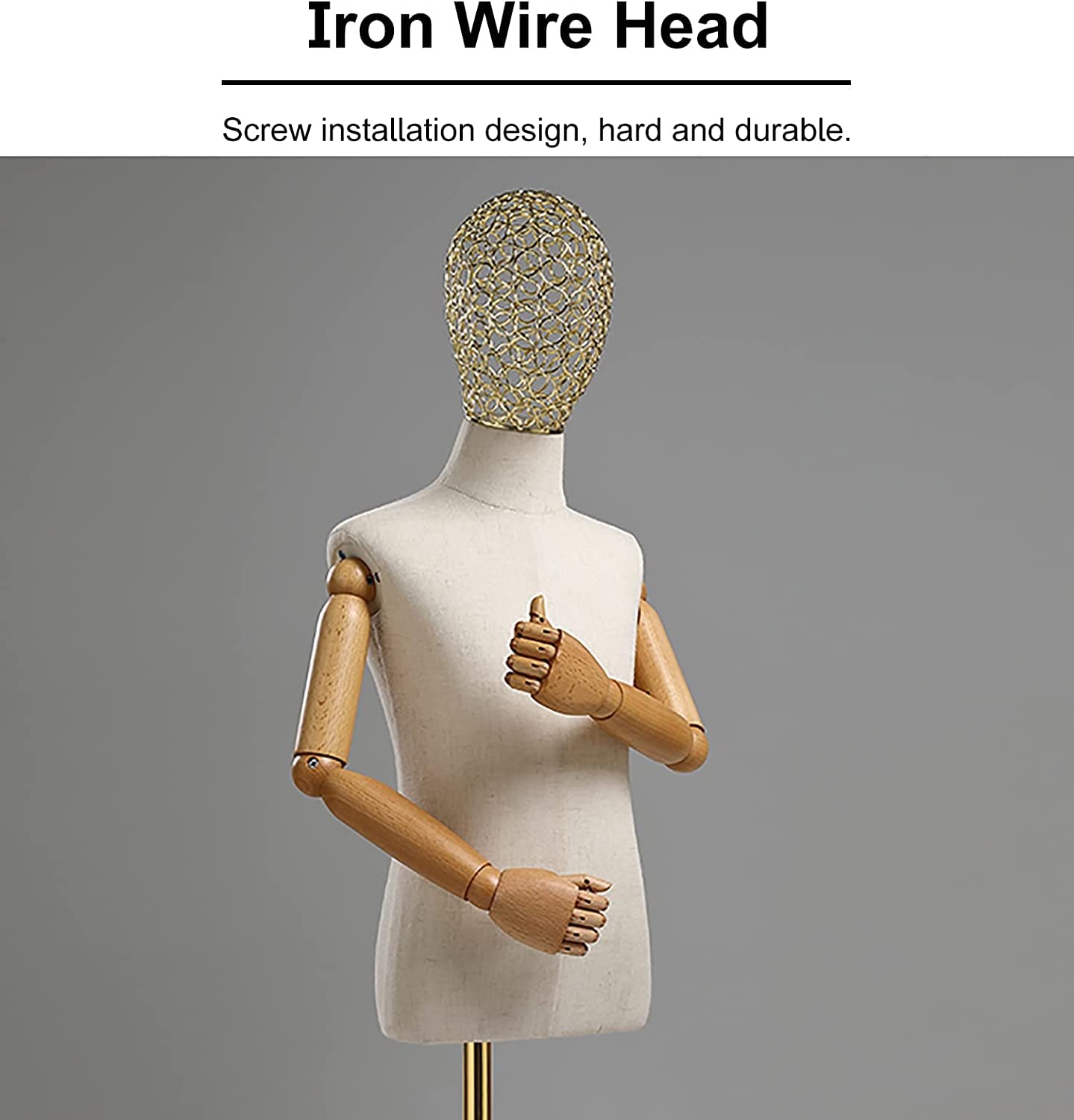 Energy Buste Mannequin Femme Transparent Plastique Incassable Taille S (36) - Torse Vitrine Épuré Chromé
