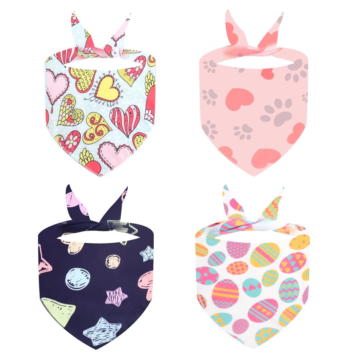 LCKJLJ 4 bandanas para perro, patrón personalizado, decoración de toalla para perro y gato, fácil de limpiar, suministros para mascotas (1)