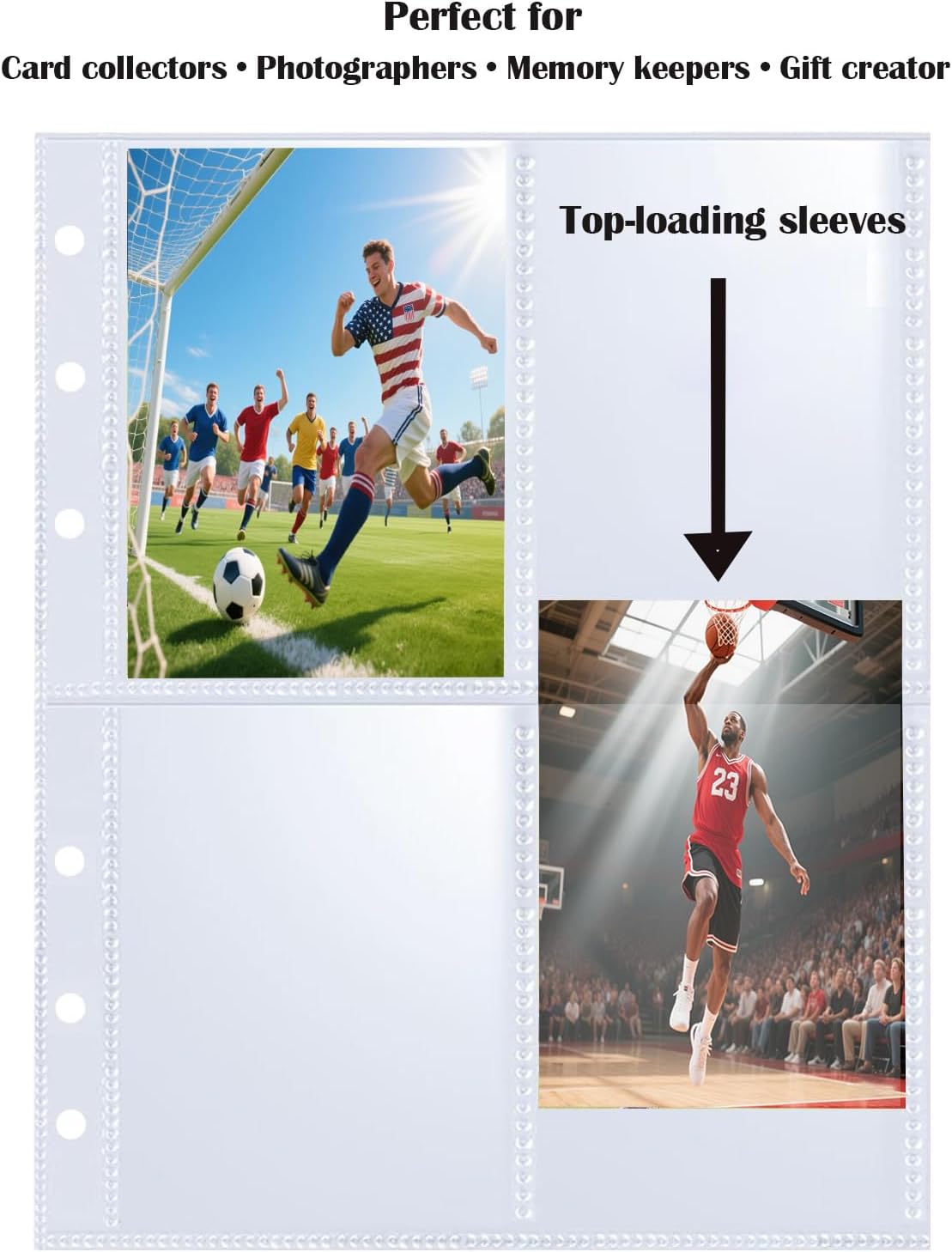 40 Pack - 320 Pockets A5 Binder Sleeves (2.6x3.6) - Double-Sided 4 Pocket Kpop Photocard Protector Pages - Ultra-Clear Trading Card Sleeves for Game Cards, Collectibles, & Trading Cards