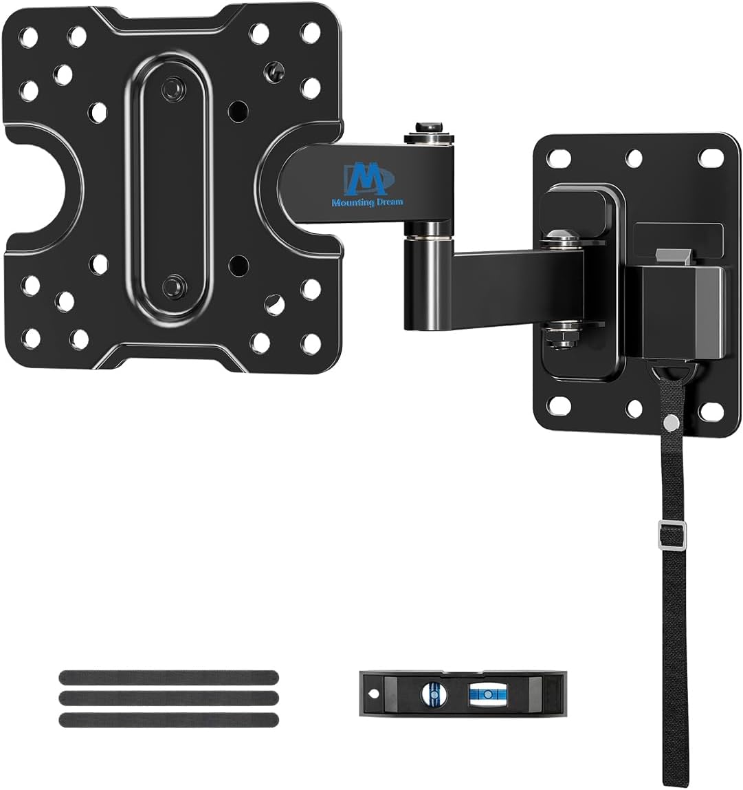 Mounting Dream Lockable RV TV Mount for Most 10-26 Inch Flat Screen, RV TV Mount Bracket for Camper Trailer Truck Boat, Full Motion RV TVs Wall Mount Quick Release Lock, VESA 100x100mm, 33 lbs MD2209