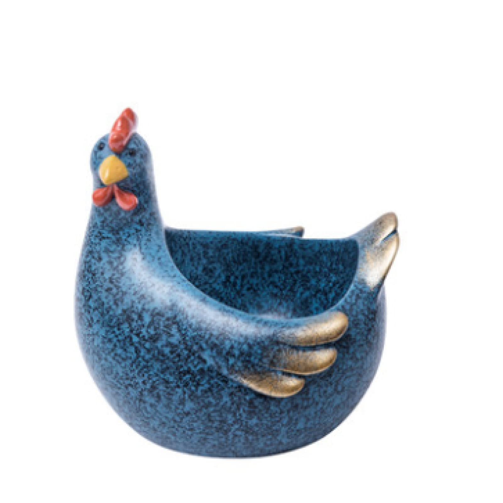 Sculpture poule bleue de prestige boîte de rangement pour hôtel et salon