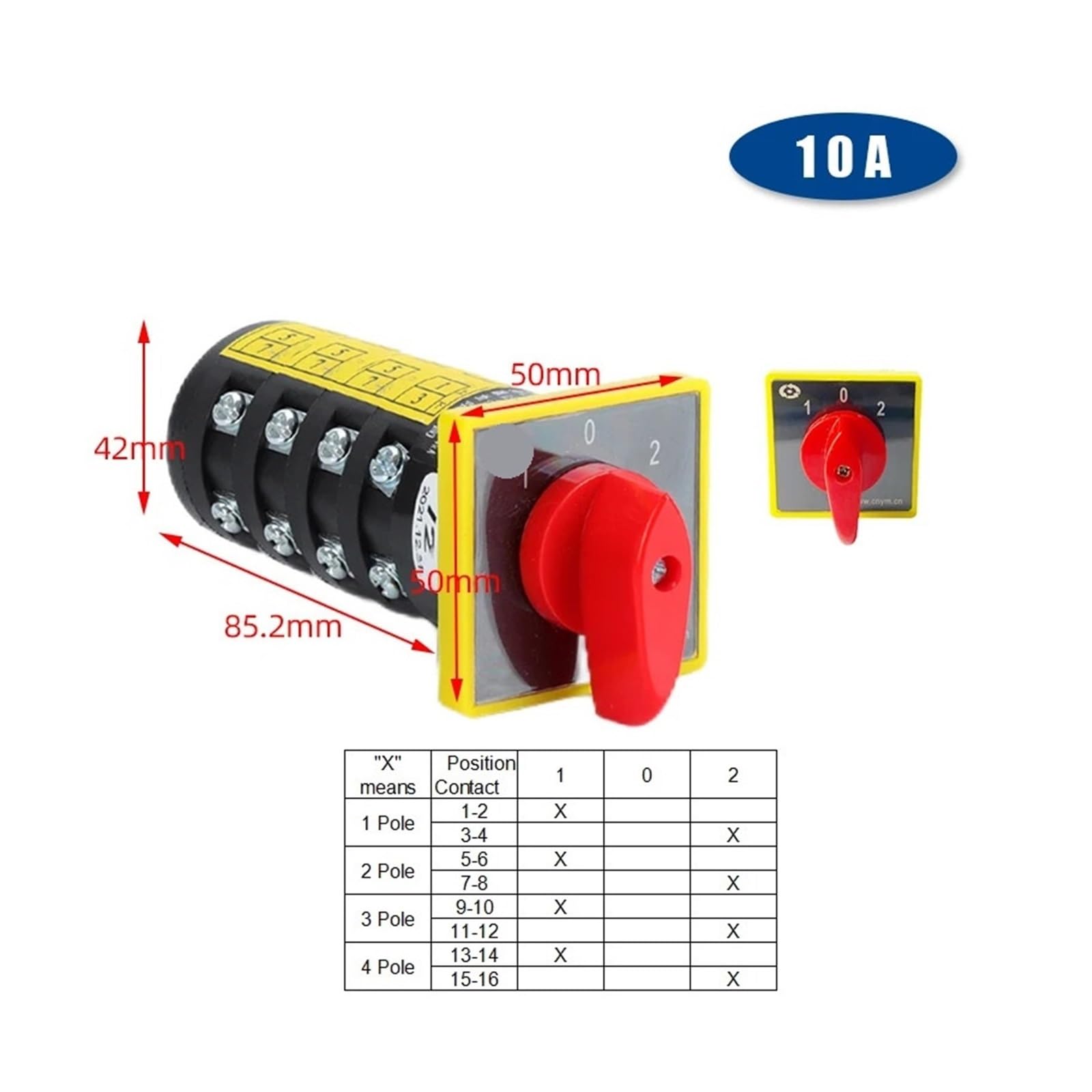 HZ5B-10A Series Changeover Rotary Cam Switch 1-4 Poles Layers Two/Three Positions Control Circuit(4Layers-102Position)