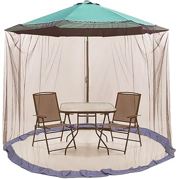 Amazon Com Actioneliters 9 Patio Umbrella Outdoor Table Bug Screen Mesh Coffee Mosquito Net Canopy Curtains Adjustable Enclosure Large Umbrella Hanging Tent 100 Polyester Light Weight Mosquito Netting Garden Outdoor