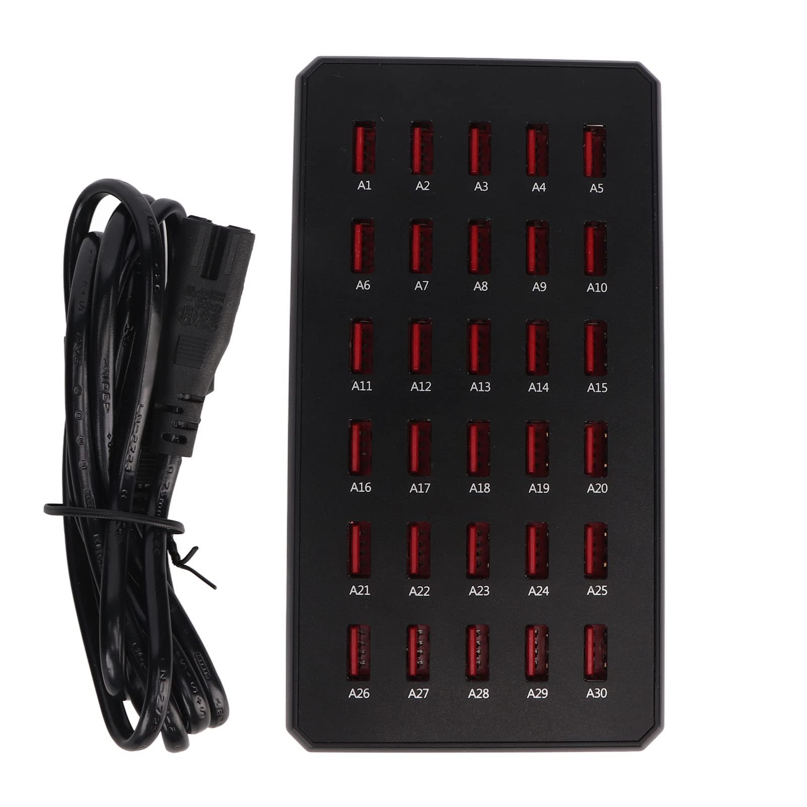 Stazioni di Ricarica USB per più Dispositivi, Caricabatterie Desktop da 150 W 30 per Smartphone Android, Tablet, Orologio Intelligente e Plug di Caricabatterie Multipli (Spina