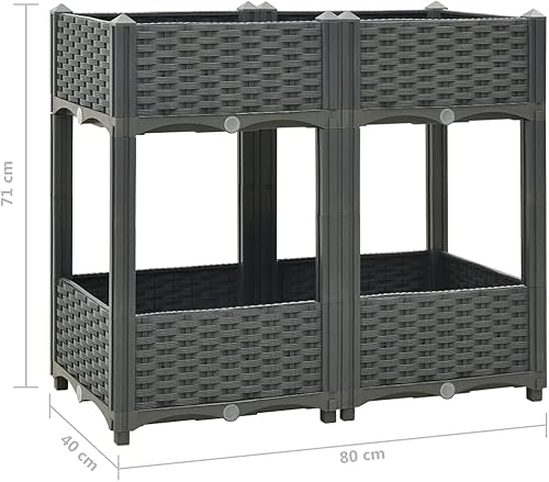 Miniatura 39 de Cama elevada, cama de jardín, maceta rectangular, jardinera de jardín, camas de jardín elevadas al aire libre, maceta de jardín de hierbas al aire