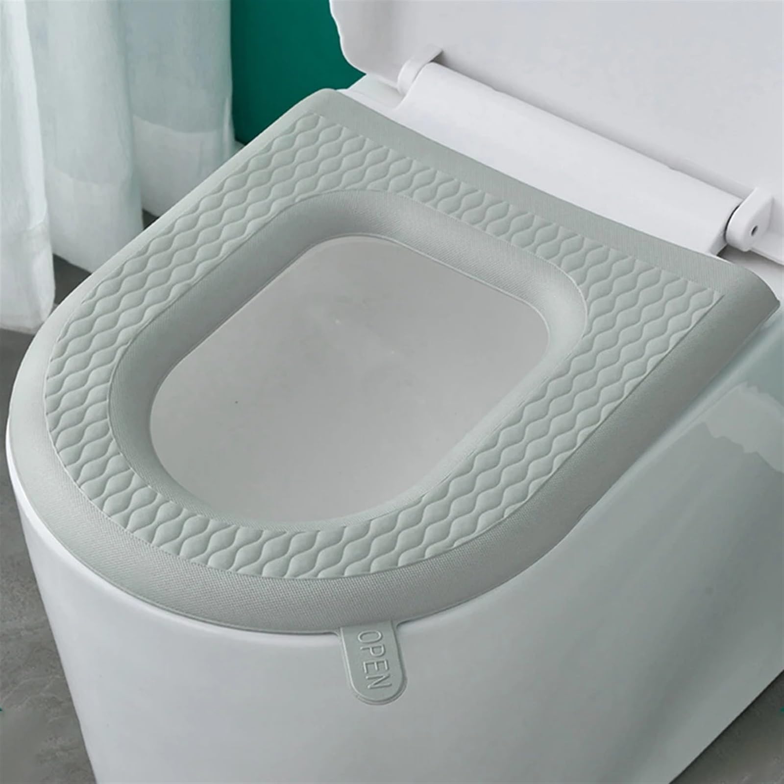Housse de siège de toilette imperméable grise lavable pour bidet