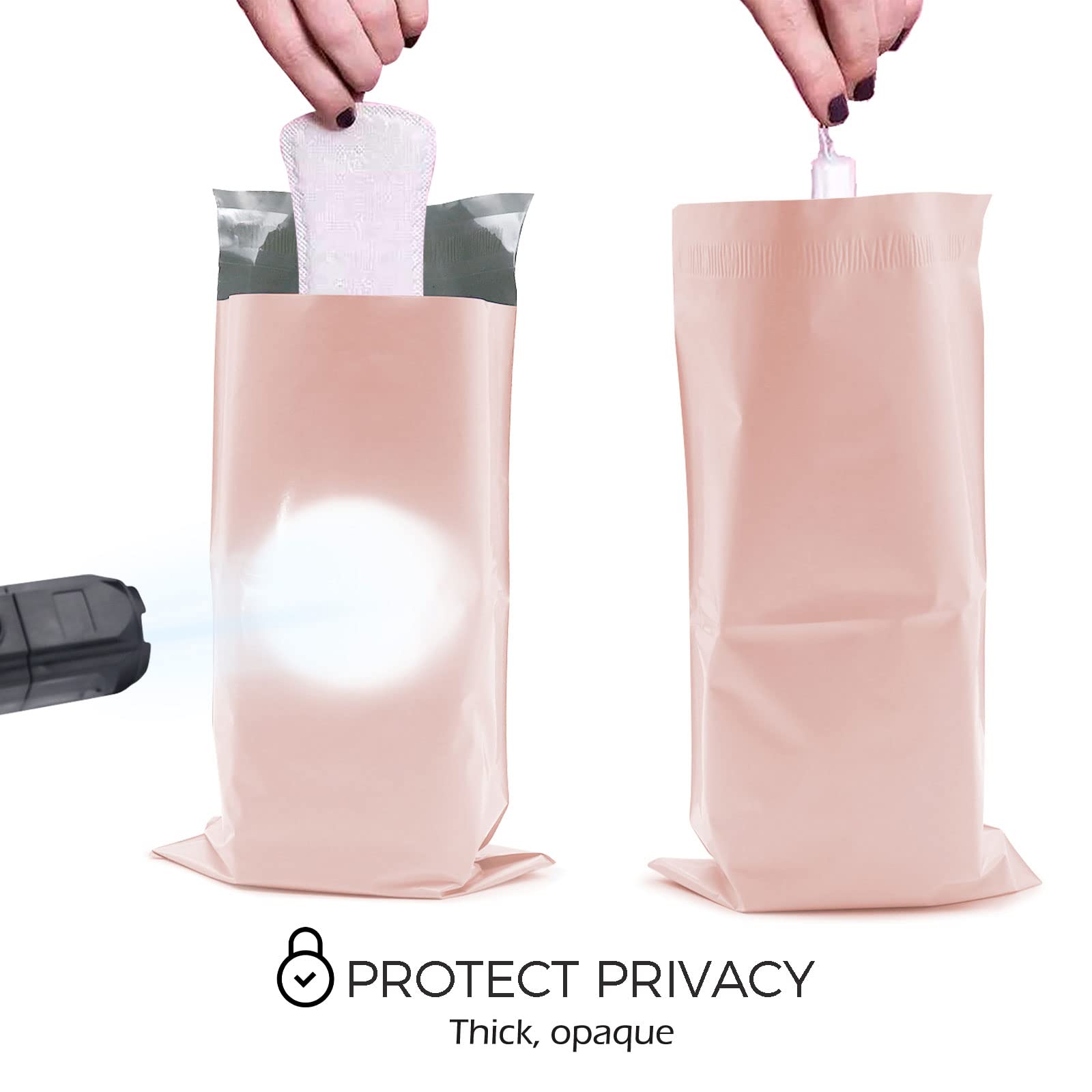 Sanitary Napkin Disposal Bags, 100 Pcs Feminine Hygiene Disposal Bags for Tampons, Liners and Pads, Sealable and Prevents Odours (Pink)