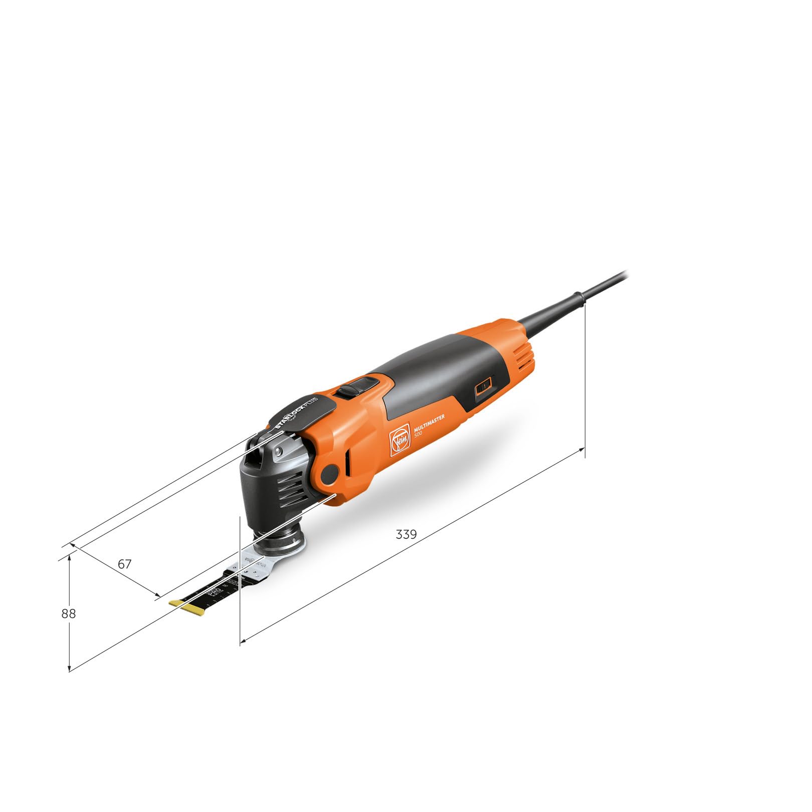 FEIN Multimaster MM 500 SELECTION, rápida velocidad de corte con 55 accesorios, Motor FEIN 350 W, Sistema antivibración, Portaherramientas StarlockPlus, Cambio de herramienta rápido QuickIN