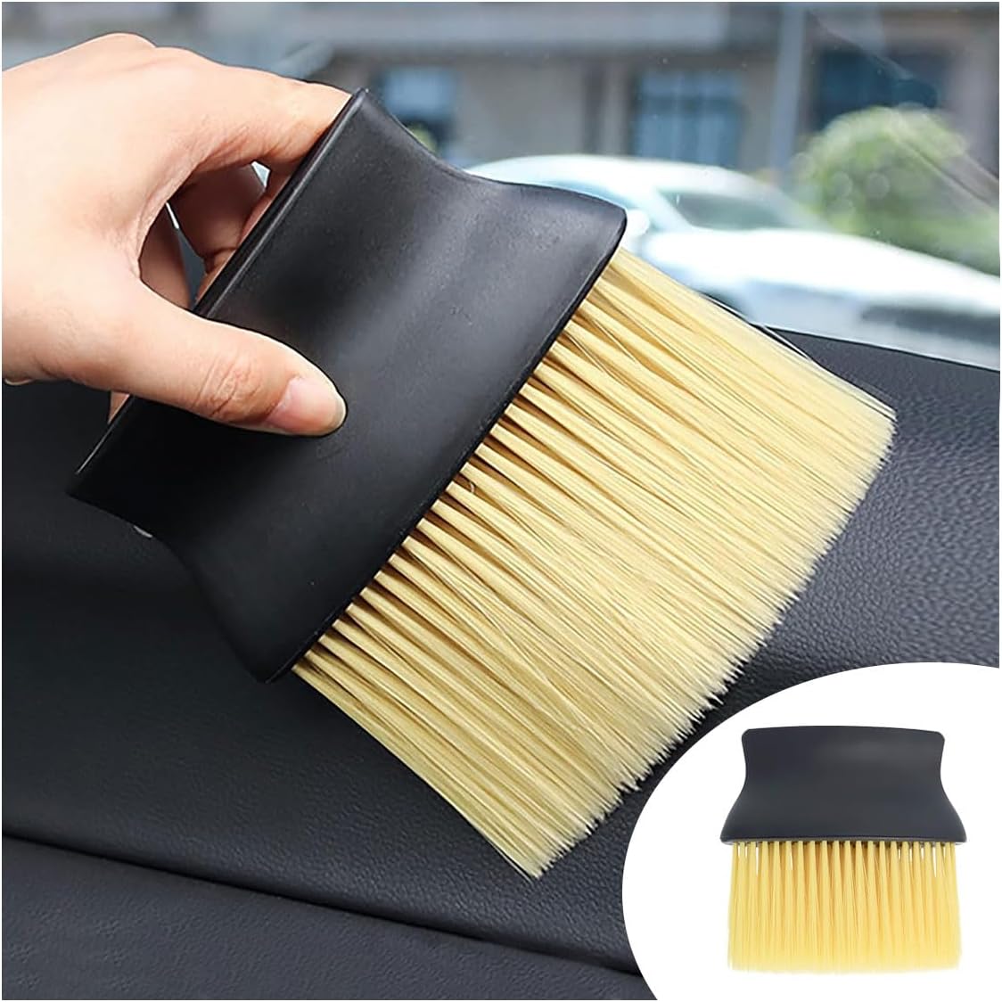 Auto Interior Dust Brush - Soft Bristles Car Duster Interior Household Cleaning Dust Car Detailing Brush - Whisk Broom Car Cleaning Brushes Dusting Tool for Automotive Dashboard Interior & Exterior
