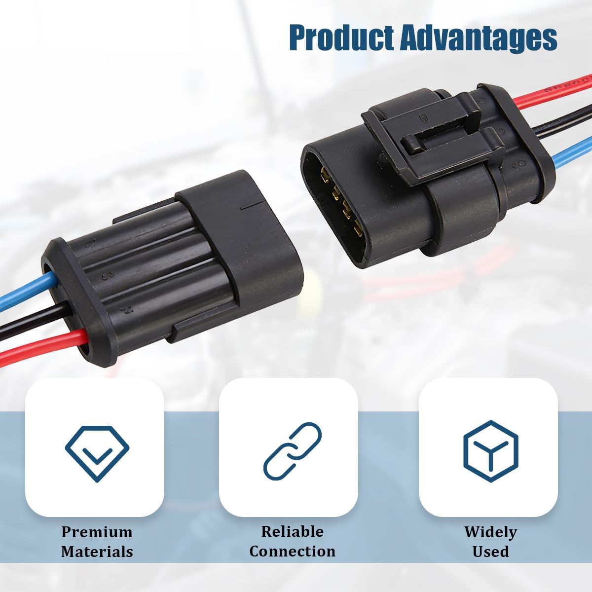 5PCS 3 Pin Car Electrical Wire Connector, Waterproof Male and Female Vehicle Terminal Wire Connectors Plug, Automotive Wire Plug Socket Kit, Universal for Sedan Truck Motorcycle image 5