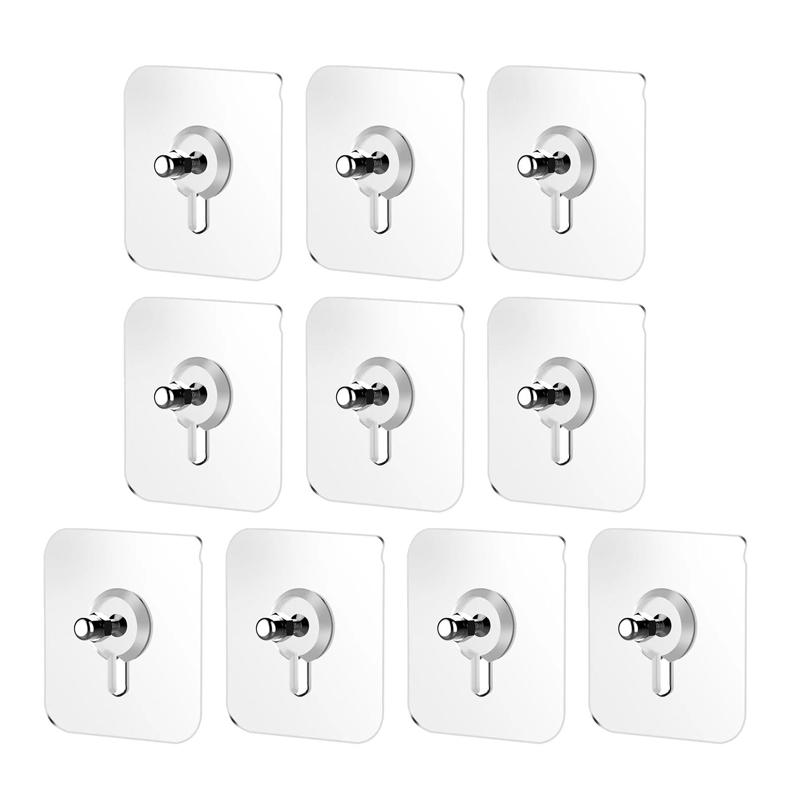Msioytog 10Pcs None Drilling Waterproof Strong Adhesive Hooks Removable Wall Hooks Sticky Hanger for Kitchen and Bathroom Use Storage Hook for Shower Organizers Easy Installation