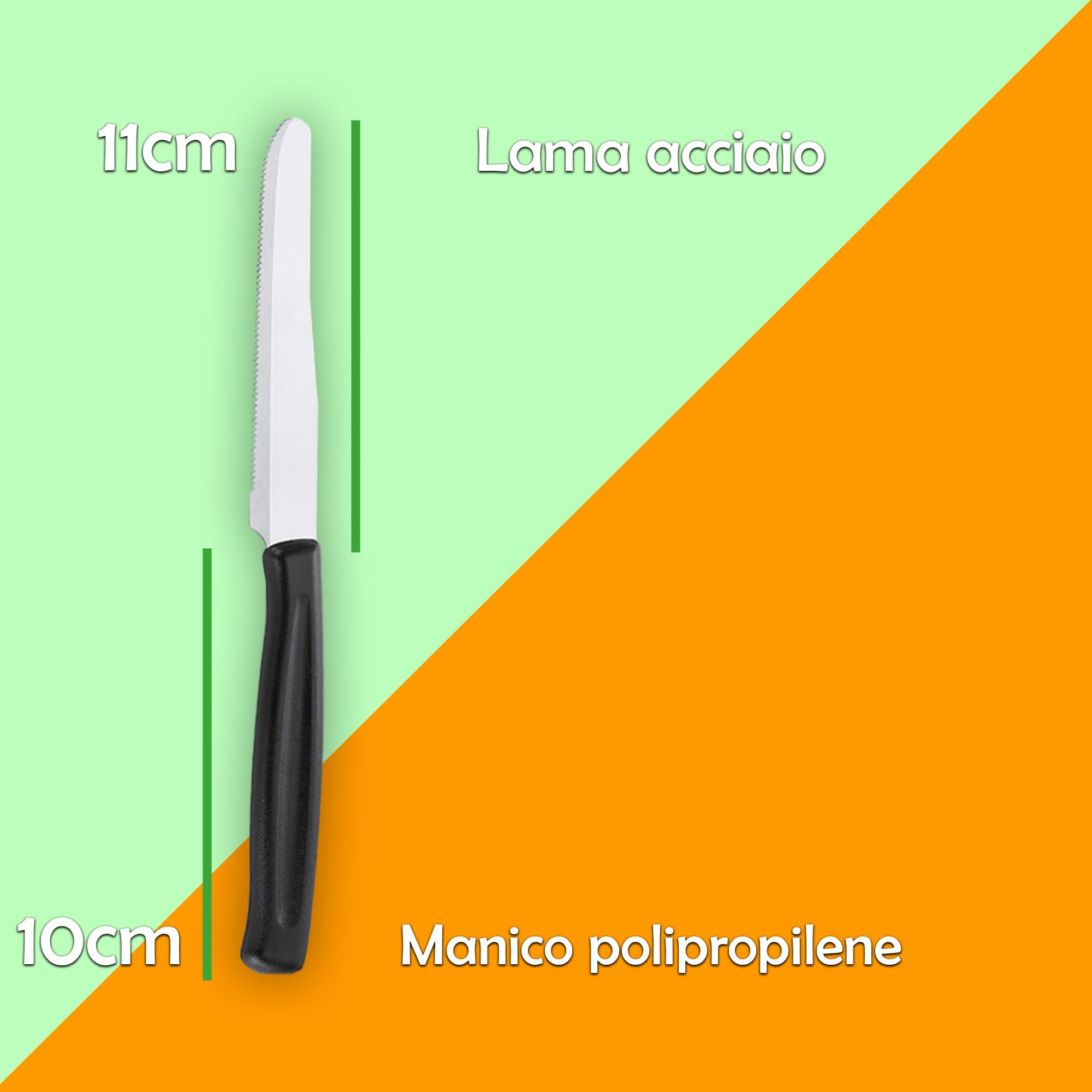 24 coltelli da cucina Nero coltello da tavola lama seghettata acciaio inox coltelli da bistecca pane sempre utili in cucina