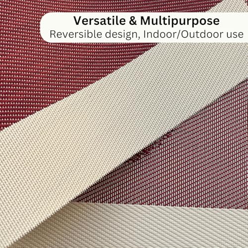 Image of Livmodern Premium Dining Table Mats Set of 6 | Wipeable & Washable PVC Placemats | Anti Skid and Heat Resistant Designer Mats 6 Pieces - Garnet Bloom