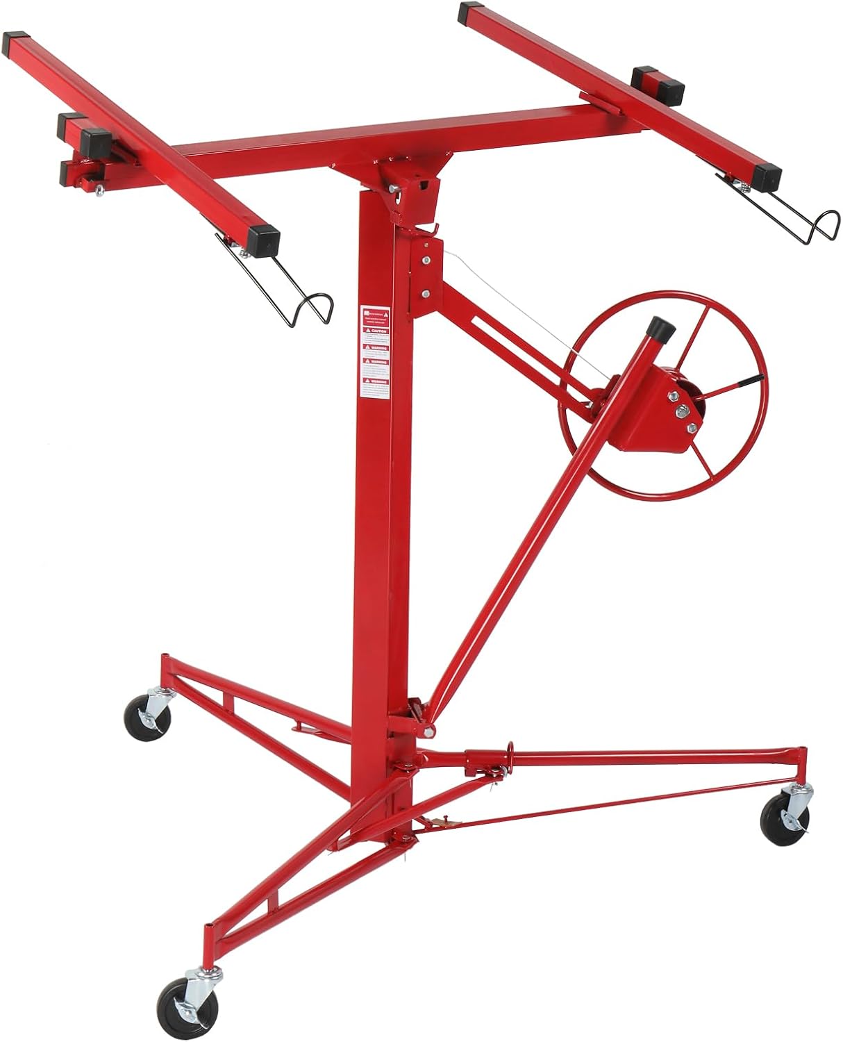Drywall Lift Panel Hoist with Rolling Caster Wheel 16 FT (Max Height) Sheetrock Jack Lifter for Ceiling 150lb Weight Capacity Panel Hoist Jack Tool with Telescopic Arm Lockable Construction Tools
