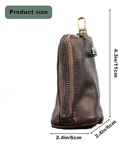 Miniatura 7 de Bolsa medieval de cuero con cremallera para monedas, cuero de vaca auténtico, hecho a mano, organizador de monedas, soporte para cambios, llavero