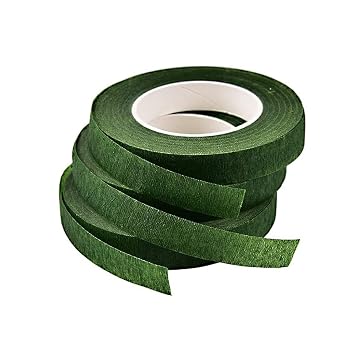 Florist Stem Wrap 3 Rolls Dark Green Floral Tape 90 Feet/Roll for Flower Bouquet