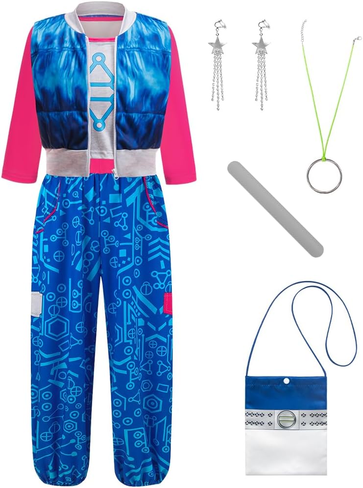 VORLITS Vampires Cheerleader costume for Girls Outfit zombies 4 costume blue Kids Halloween Cosplay 3PCS 3-12Y - Image 2