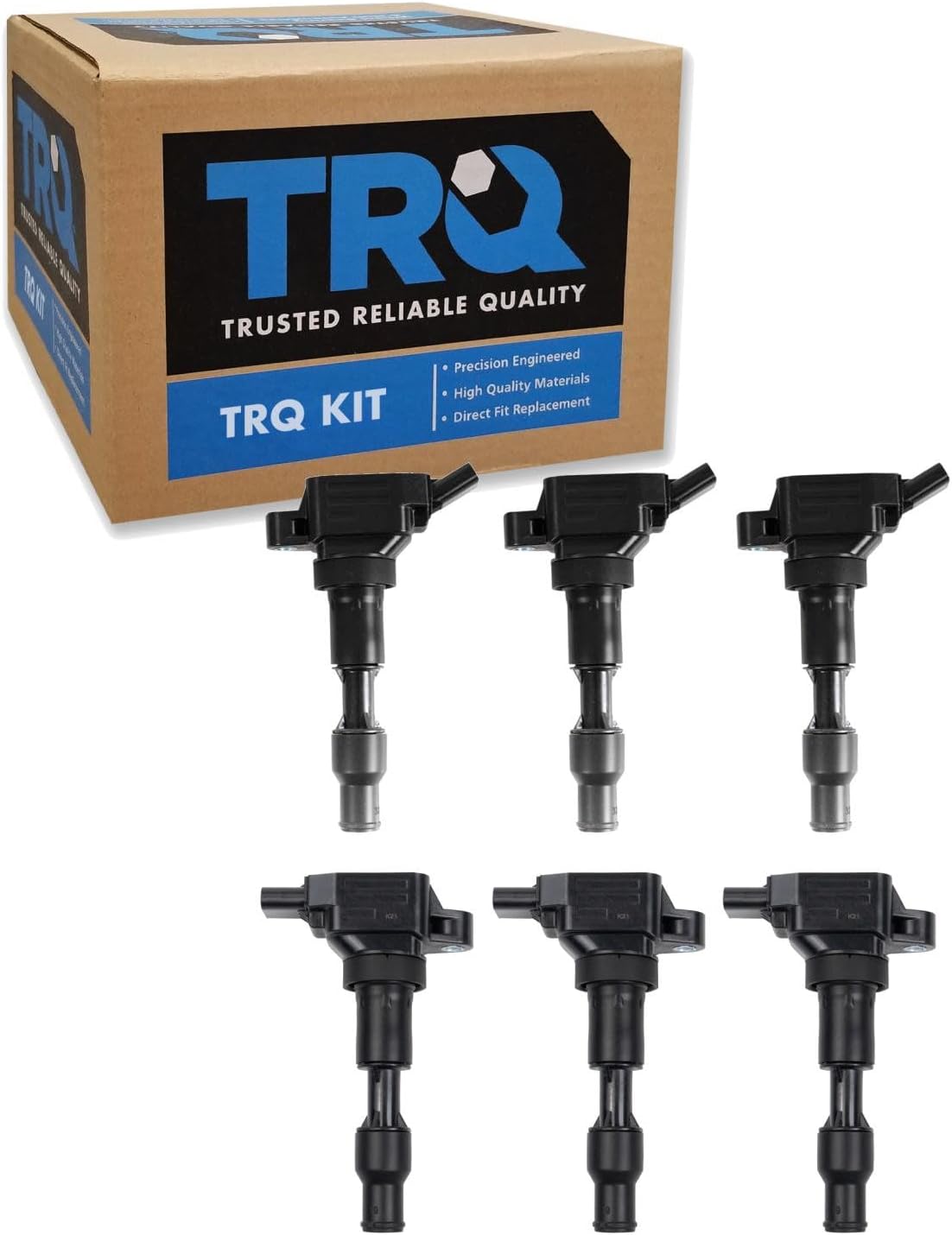 TRQ Ignition Coil Set 6 Piece Compatible with 19-23 Genesis G70 17-20 G80 17-22 G90 20-23 Hyundai Palisade 16-20 Kia Cadenza 18-21 Sedona 18-20 Sorento 18-23 Stinger 20-23 Telluride