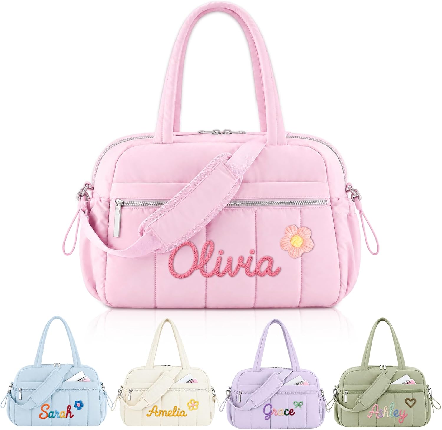 Personalized Dance Bag, Custom Name Sports Duffel Bag Gifts for Girls Kids