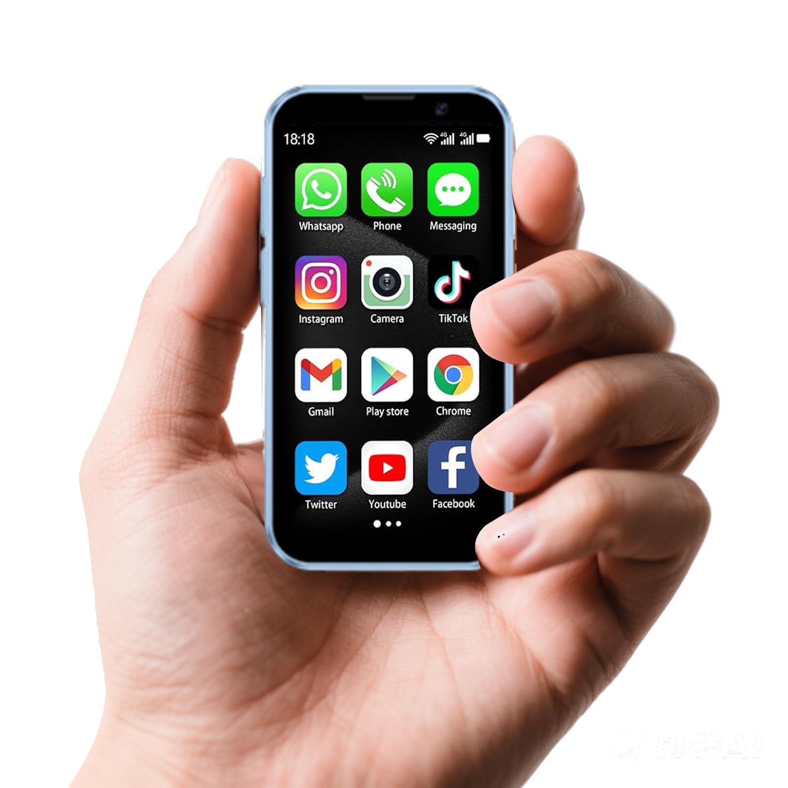 cofcvgs mini telefono, 3.0 pollici mini telefono, 3G Smart Phone, 2GB RAM 16GB ROM, smartphone Android 9.0 per bambini, batteria di riconoscimento facciale 900mAh telefono (blu)