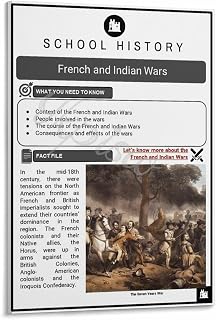 French And Indian War Facts Poster French Revolution Ideological Fact Poster School History Poster Canvas Painting Wall Art Poster for Bedroom Living Room Decor 08x12inch(20x30cm) Frame-style