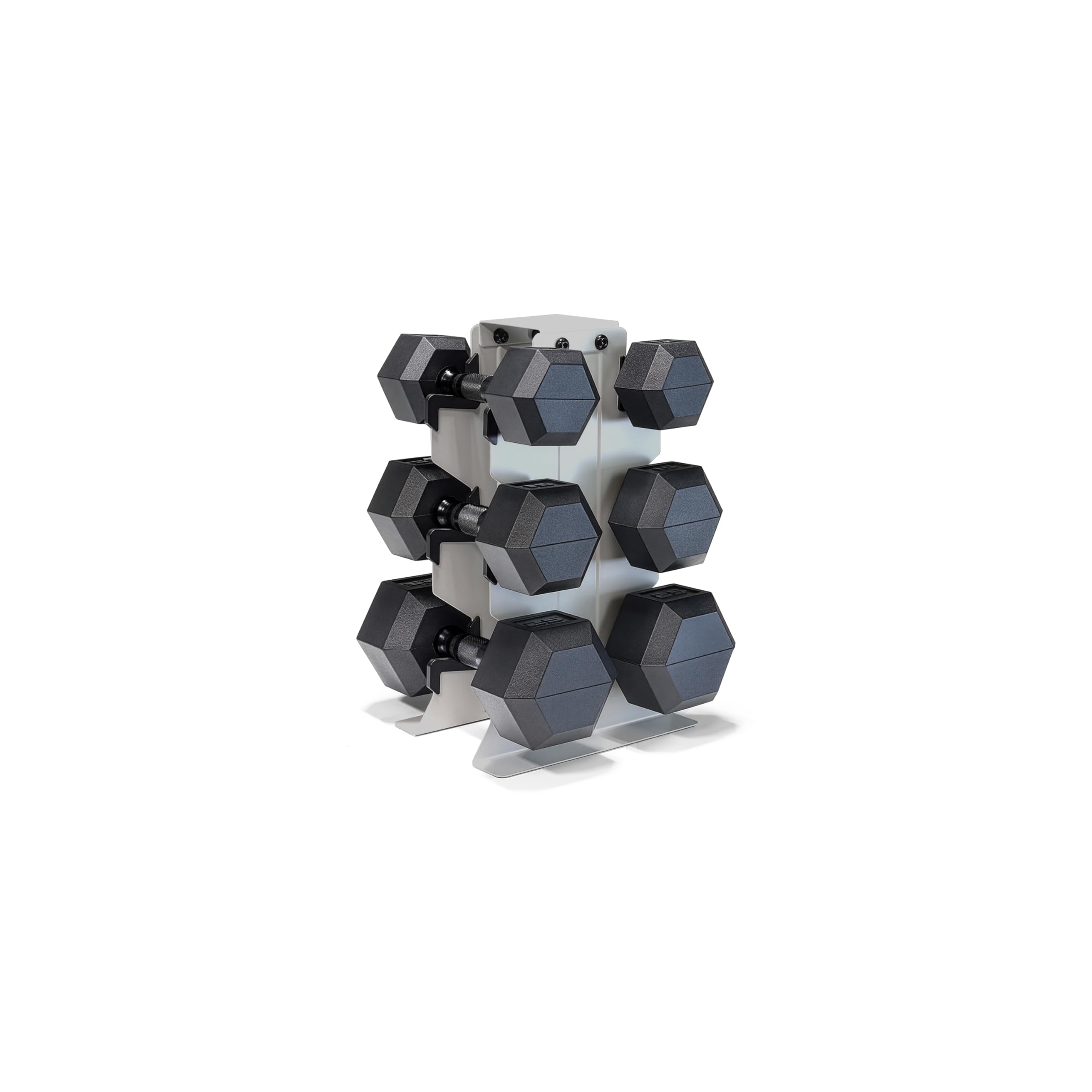 CAP Dumbbell Set with Rack, Rubber Coated Hex Free Weight Set | 100–300 lb Options, Vertical Space-Saving Storage for Home Gym Strength Training