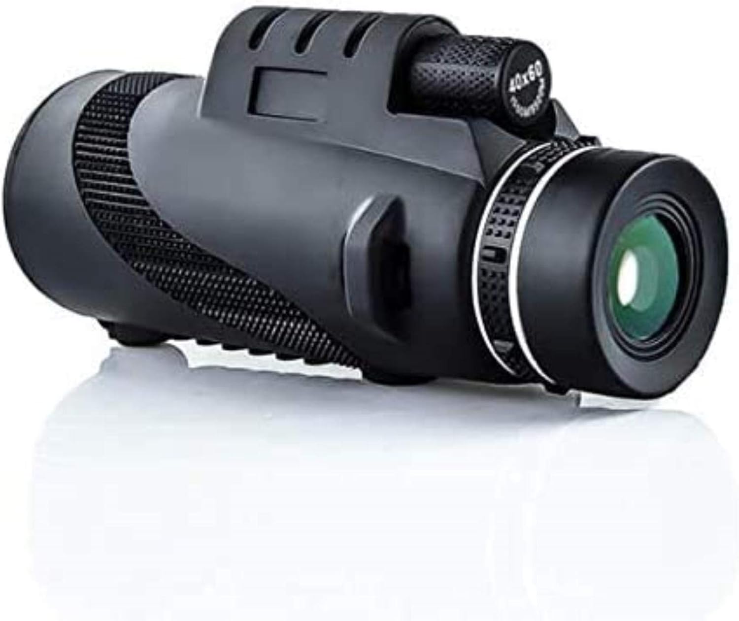 Hand holding the monocular, showing focus wheel